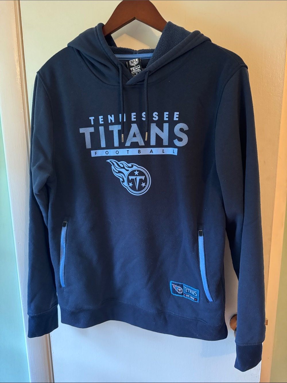 NFL Tennessee Titans Navy and Light Blue Zip-Up Hoodie